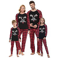 VENTELAN Matching Family christmas Pajamas Set Soft Holiday Sleepwear Deer Xmas PJS Set for couples,Men,L