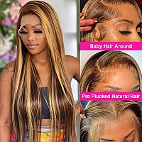 Subella Hd Transparent Highlight Lace Front Wigs Human Hair For Black Women 180 Density Brazilian 427 Straight Human Hair Wigs