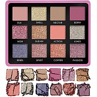 Lamora Nude Pink Eyeshadow Palette 12 Rose Highly Pigmented Shimmer Matte Shades Travel Size Makeup Palette With Mirror