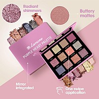 Lamora Nude Pink Eyeshadow Palette 12 Rose Highly Pigmented Shimmer Matte Shades Travel Size Makeup Palette With Mirror