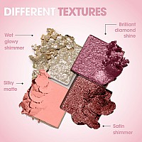 Lamora Nude Pink Eyeshadow Palette 12 Rose Highly Pigmented Shimmer Matte Shades Travel Size Makeup Palette With Mirror