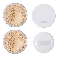 2 Pcs Phoera Setting Powder Control Oil Brighten Skin Color Cover Blemish Face Setting Loose Powder 02 Cool Beige