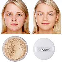 2 Pcs Phoera Setting Powder Control Oil Brighten Skin Color Cover Blemish Face Setting Loose Powder 02 Cool Beige