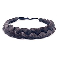 Toecwegr Braid Headband 3 Strands Synthetic Braided Hair Headbands Stretch Plaited Hair Headbands Hairpiece Fashion Girl Costume