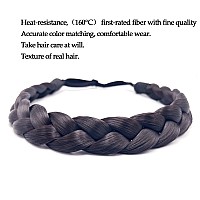 Toecwegr Braid Headband 3 Strands Synthetic Braided Hair Headbands Stretch Plaited Hair Headbands Hairpiece Fashion Girl Costume