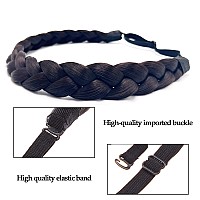 Toecwegr Braid Headband 3 Strands Synthetic Braided Hair Headbands Stretch Plaited Hair Headbands Hairpiece Fashion Girl Costume