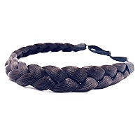 Toecwegr Braid Headband 3 Strands Synthetic Braided Hair Headbands Stretch Plaited Hair Headbands Hairpiece Fashion Girl Costume