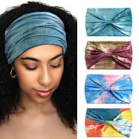 Aceorna Wide Headbands Stretch Turban Knotted Hairbands Elastic Yoga Workout Sweatband Running Sport Head Scarf Large African He