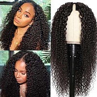 Nadula Curly Upgraded U Part Wig Human Hair 4X1 Inch Samll Leave Out For Black Women 10A Brazilian Curly Upart Wigs Remy Hair