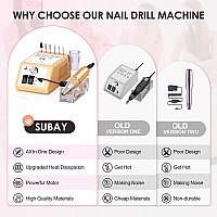 Subay Professional Electric Nail Drill Machine 30000Rpm Electrical Nail Efile Kit For Acrylic Nails Gel Nails Manicure Pedic