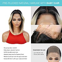 Glam21Usa Hd Lace Front Wig 13X6 Glueless Transparent Lace Frontal Bob Wigs Human Hair Blend Pre Plucked Swiss Lace Straight Cur