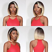 Glam21Usa Hd Lace Front Wig 13X6 Glueless Transparent Lace Frontal Bob Wigs Human Hair Blend Pre Plucked Swiss Lace Heat Friendl