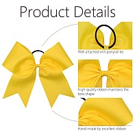 Oaoleer 8 Jumbo Large Cheer Bows Ponytail Holder Elastic Band Handmade Boutique Hair Accessories For Cheerleading Teen Girls C