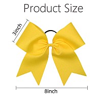 Oaoleer 8 Jumbo Large Cheer Bows Ponytail Holder Elastic Band Handmade Boutique Hair Accessories For Cheerleading Teen Girls C