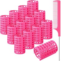 Syhood Hair Roller 12 Pieces Large Size Plastic Hair Rollers With Steel Pintail Comb For Short Hair Long Hair Hairdressing Styl