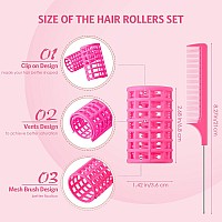 Syhood Hair Roller 12 Pieces Large Size Plastic Hair Rollers With Steel Pintail Comb For Short Hair Long Hair Hairdressing Styl