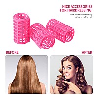 Syhood Hair Roller 12 Pieces Large Size Plastic Hair Rollers With Steel Pintail Comb For Short Hair Long Hair Hairdressing Styl