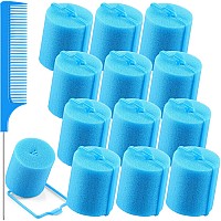 Syhood 12 Pcs Jumbo Soft Hair Rollers 189 Inch With Flexible Foam For Sleeping And Styling Includes Stainless Steel Rat Tail C