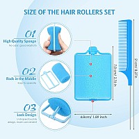 Syhood 12 Pcs Jumbo Soft Hair Rollers 189 Inch With Flexible Foam For Sleeping And Styling Includes Stainless Steel Rat Tail C