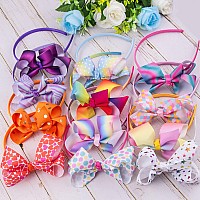 Siquk 12 Pieces Headbands For Girls With Grosgrain Ribbon Boutique Headbands