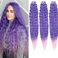 30 Inch Ocean Wave Crochet Hair Extensions For Women 3 Packslot Deep Ripple Crochet Twist Braiding Hair Curly Synthetic Braids