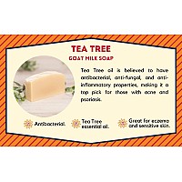 Goat Milk Stuff Goat Milk Soap - TEA TREE | Natural Soap Bars For Women and Men, Face Soap for acne - Handmade (Box of 4)