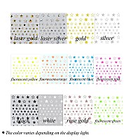 12 Colors Stars Nail Stickers For Women Girls Kids 3D Self Adhesive Star Nail Decals For Natural Fingernails And Acrylic Nails