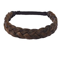 Toecwegr Braid Headband 3 Strands Synthetic Braided Hair Headbands Stretch Plaited Hair Headbands Hairpiece Fashion Girl Costume