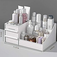 Skin Care Organizer Makeup Desk Organizer With Drawers Countertop Organizer For Cosmetics Vanity Brush With Holder For Lipstick