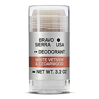 Aluminumfree Natural Deodorant For Men By Bravo Sierra Long Lasting Allday Odor And Sweat Protection White Vetiver Cedar