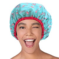 Reusable Shower Cap Bath Cap Lined Oversized Waterproof Shower Caps Large Designed For All Hair Lengths With Peva Lining