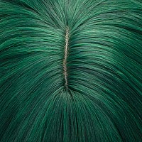 QACCF Long Green Wig Women Long Wavy Pelucas Fluffy Curly Heat Resistant Full Bang Girls Realistic Wig (Green)