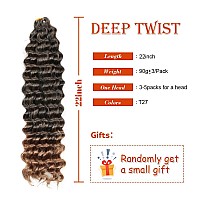 Deep Twist Crochet Hair 22 Inch Braiding Hair For Beauty Synthetic Braids Hair Extension 22 Inch T27 5 Pack