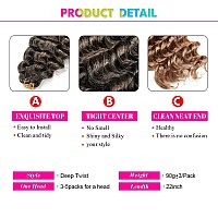 Deep Twist Crochet Hair 22 Inch Braiding Hair For Beauty Synthetic Braids Hair Extension 22 Inch T27 5 Pack