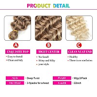 Deep Twist Crochet Hair 22 Inch Braiding Hair For Beauty Synthetic Braids Hair Extension 22 Inch 27613 5 Pack