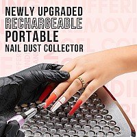 Makartt Rechargeable Nail Dust Collector With Reusable Filter Electric Sylvee Nail Vacuum Extractor Vacuum Dust Collector For Ac