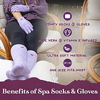 Moisturizing Socks And Gloves Set Purple Fuzzy Socks And Gloves With Aloe And Vitamin E For Women Womens Gifts For Selfcar