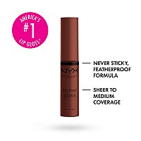 NYX PROFESSIONAL MAKEUP Butter Gloss Brown Sugar, Non-Sticky Lip Gloss - Brownie Drip (Deep Brown)