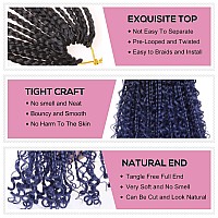 Cookoo 14 Inch Goddess Box Braids Crochet Hair With Curly Ends 8 Pack Synthetic Bohomian Hippie Box Braids Crochet Hair Pre Loop