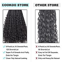 Cookoo 14 Inch Goddess Box Braids Crochet Hair With Curly Ends 8 Pack Synthetic Bohomian Hippie Box Braids Crochet Hair Pre Loop