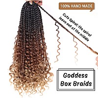 Cookoo 14 Inch 8 Packs Goddess Box Braids Crochet Hair For Women Synthetic Bohomian Hippie Box Braids Crochet Hair Pre Looped Wi