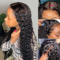 Deep Wave Lace Front Wigs Human Hair Wigs For Black Women 150 Density 4X4 Hd Transparent Lace Closure Human Hair Wigs For Black