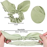 Jaciya Hair Ties Silk Scrunchies for Hair Girls Hair Accessories Bunny Ears and Tail Scrunchies Hair Accessories for Women(Pink/Blue/Green/Yellow/Purple/White)