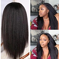 13X6 Kinky Straight Human Hair Wig For Women 180 Density Hd Transparent Lace Front Wigs Human Hair Pre Plucked With Baby Hair N