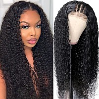 Eooma 4X4 Hd Transparent Lace Front Wigs Human Hair With Baby Hair 150 Density 22 Inch Brazilian Curly Lace Closure Human Hair