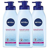 Nivea Breathable Nourishing Body Lotion Tropical Breeze Body Lotion For Dry Skin Pack Of Three 135 Fl Oz Pump Bottle