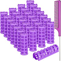 Syhood 28 Pieces Hair Roller 06 Inch Small Size Plastic Hair Rollers Hair Curlers With Steel Pintail Rat Tail Comb For Short L