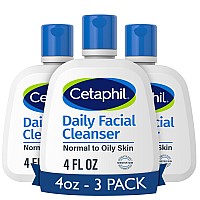 Cetaphil Face Wash Daily Facial Cleanser For Sensitive Combination To Oily Skin New 4 Oz 3 Pack Gentle Foaming Soap Free H