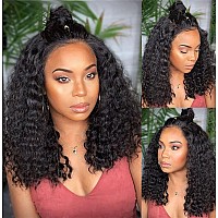 Jessica Hair Deep Wave Lace Front Wigs 13X4 Lace Front Wigs Human Hair Wigs For Black Women Curly Bob Wigs Pre Plucked With Baby