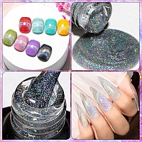 Supwee Universal Rainbow Cat Eye Gel Polish Holographic 9D Cat Eye Nail Polish Sparkle Nail Gel Polish With Magnetic Stick Varni